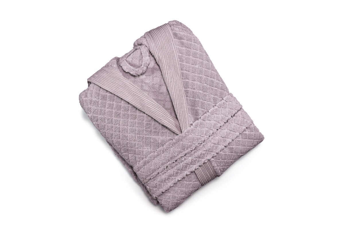 Diamond Jacquard Hooded Bathrobe