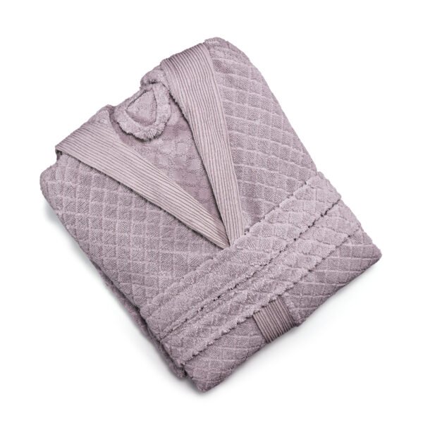 Diamond Jacquard Hooded Bathrobe