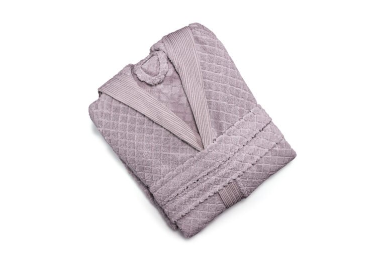 Diamond Jacquard Hooded Bathrobe