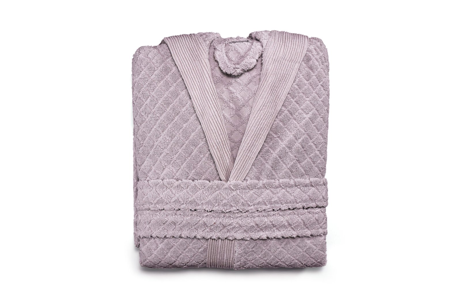 Diamond Jacquard Hooded Bathrobe