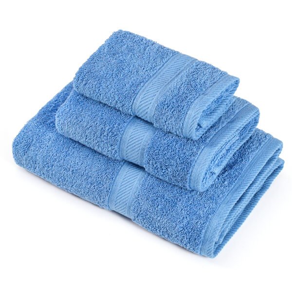 Dobby Fancy Terry Towel 3 Pcs Set. 1 X Guest Towel 1 X Hand Towel 1 X Bath Towel